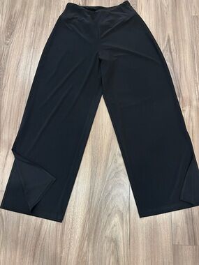 Sympli Split Hem Stretch Wide Leg Pants Black